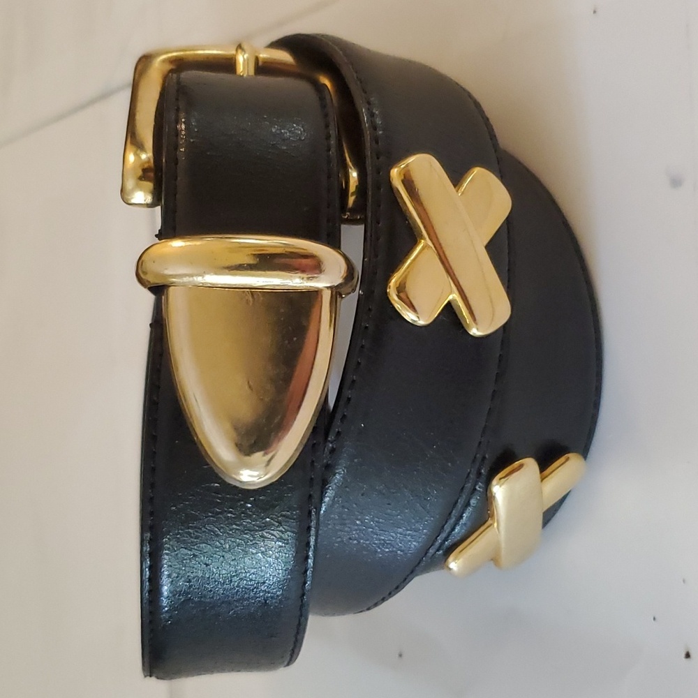 New without tags womens X black leather belt in size S, M & L